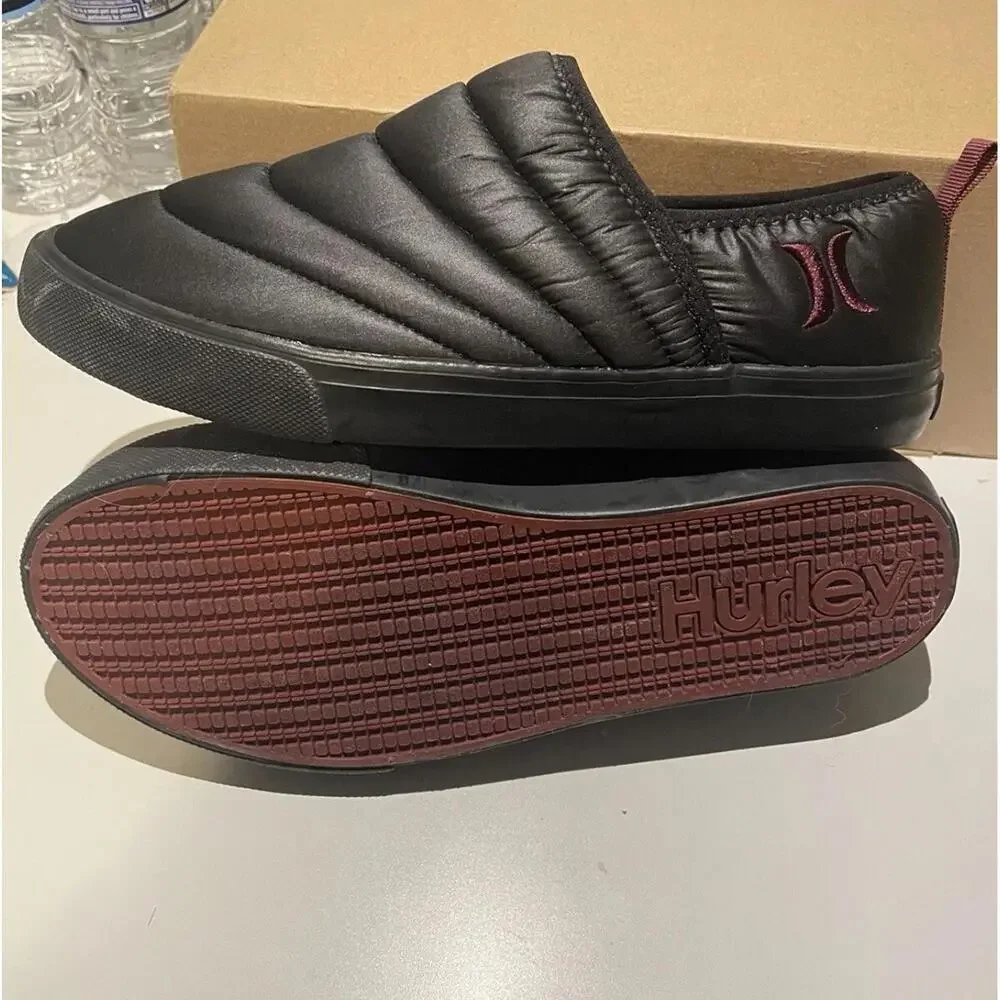 Hurley Puff Chukka Puffy Slip On Shoes Loafers Men's Sz 8.5 NWT Black/burgundy - Picture 5 of 6